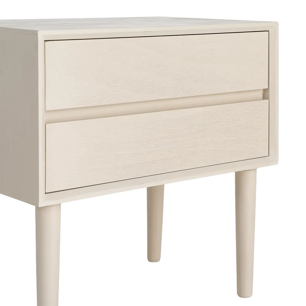 Noptieră din MDF crem cu două sertare [4]