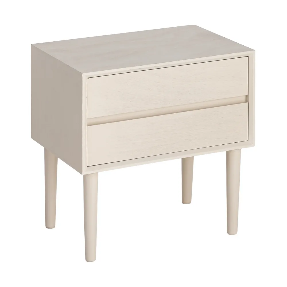 Noptieră din MDF crem cu două sertare [2]