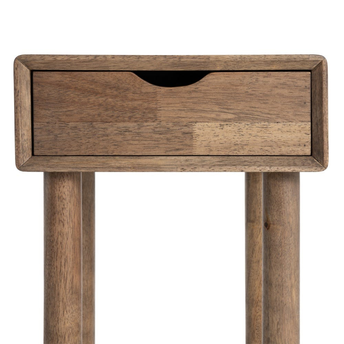 Noptiera din lemn maro cu sertar design minimalist [8]