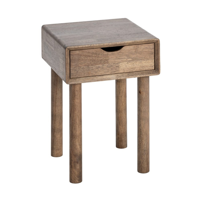 Noptiera din lemn maro cu sertar design minimalist [3]