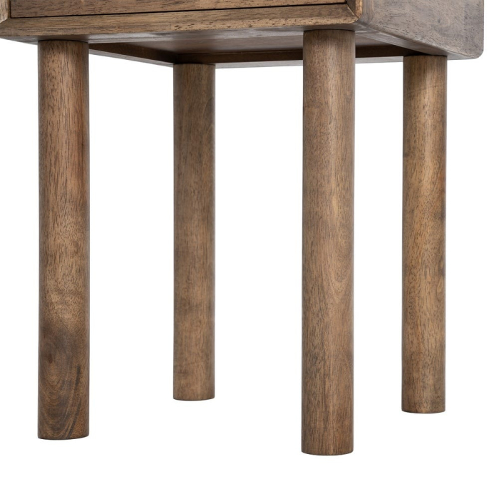 Noptiera din lemn maro cu sertar design minimalist [10]