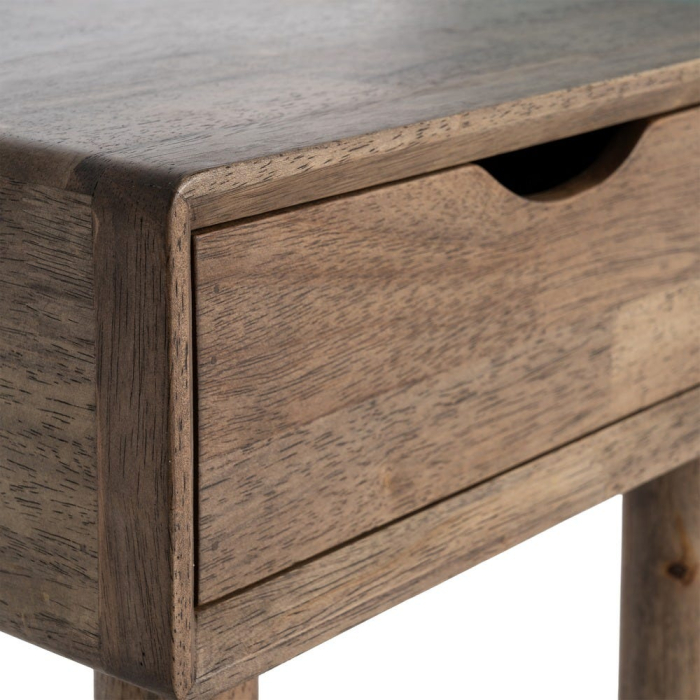 Noptiera din lemn maro cu sertar design minimalist [6]