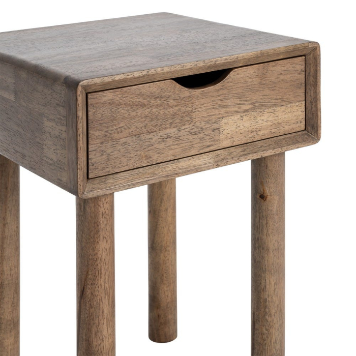 Noptiera din lemn maro cu sertar design minimalist [5]