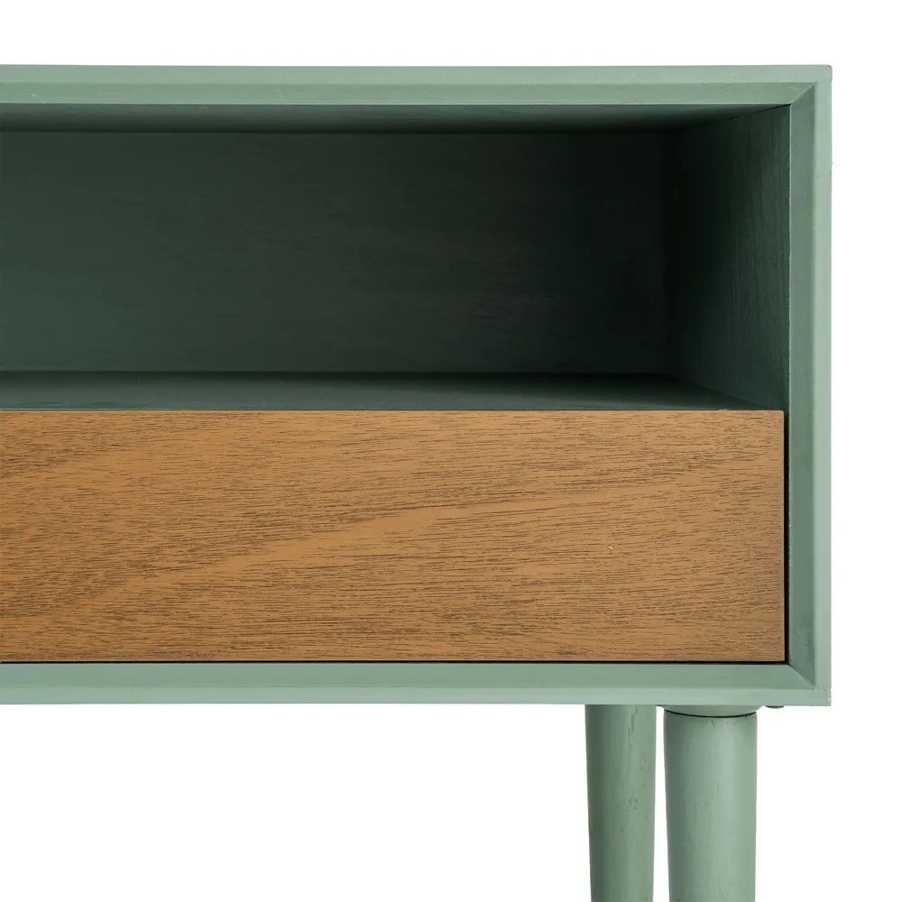 Noptieră din MDF verde cu sertar și compartiment deschis [6]