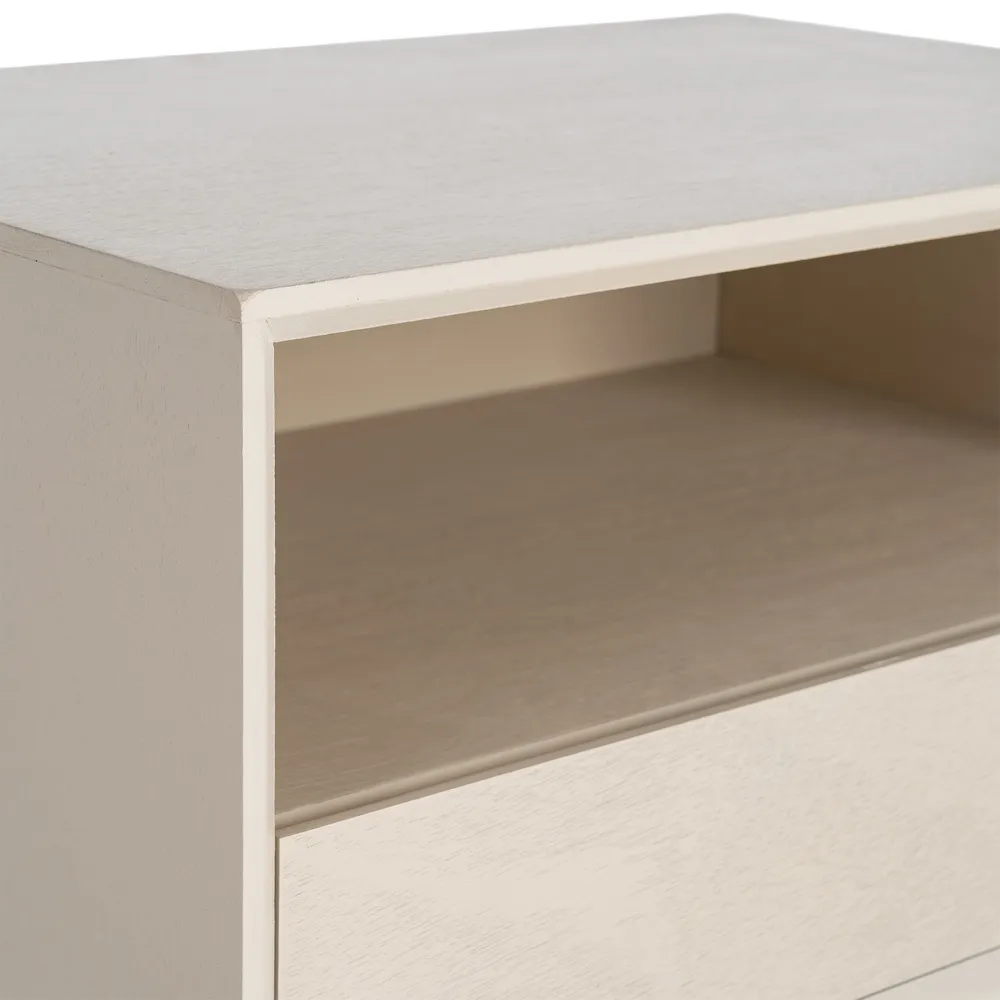 Noptieră din MDF crem cu sertar și compartiment deschis [8]