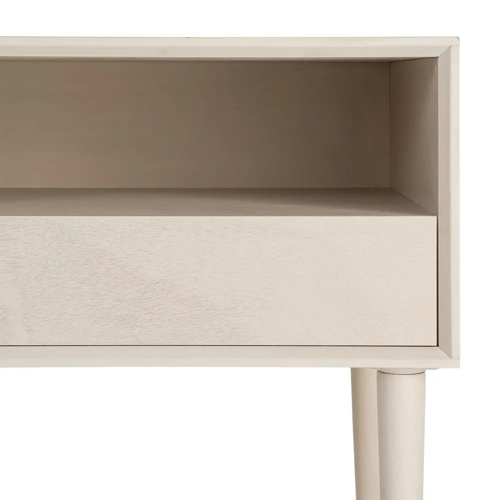 Noptieră din MDF crem cu sertar și compartiment deschis [7]