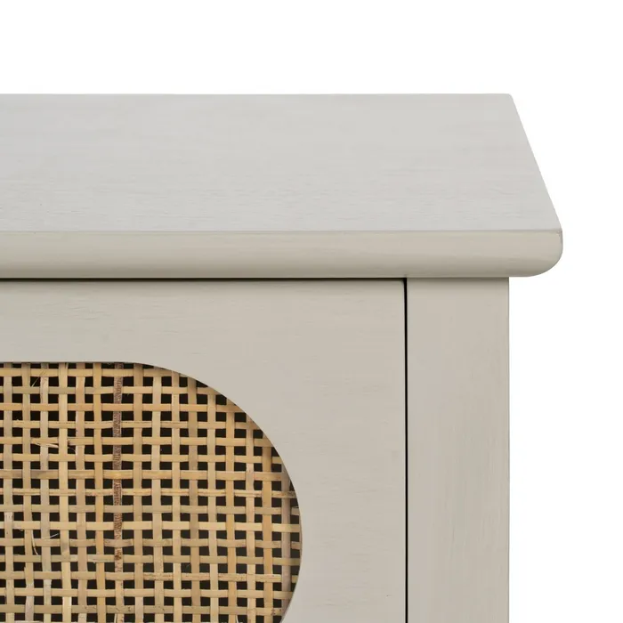 Noptiera alba MDF si ratan|Mobilier organizare elegant [8]
