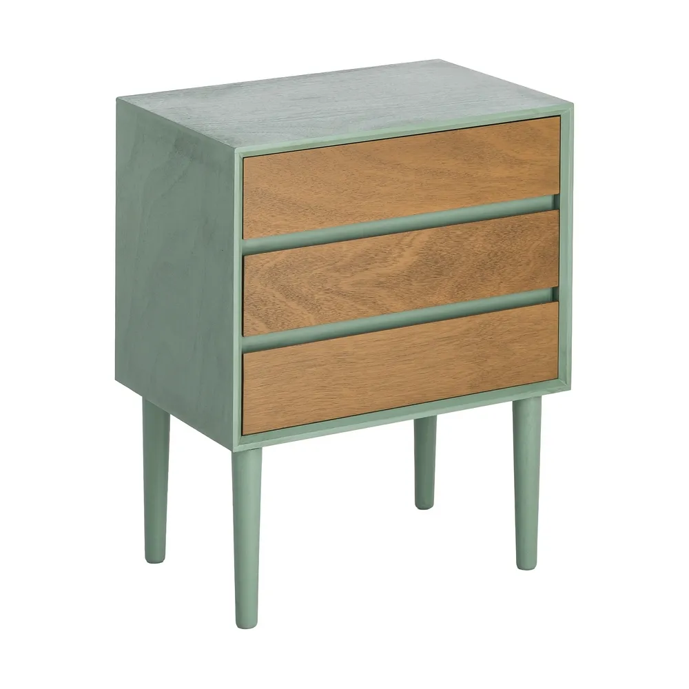 Noptieră din MDF verde cu trei sertare [2]