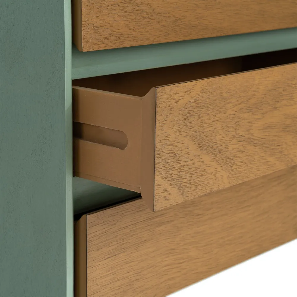 Noptieră din MDF verde cu trei sertare [8]