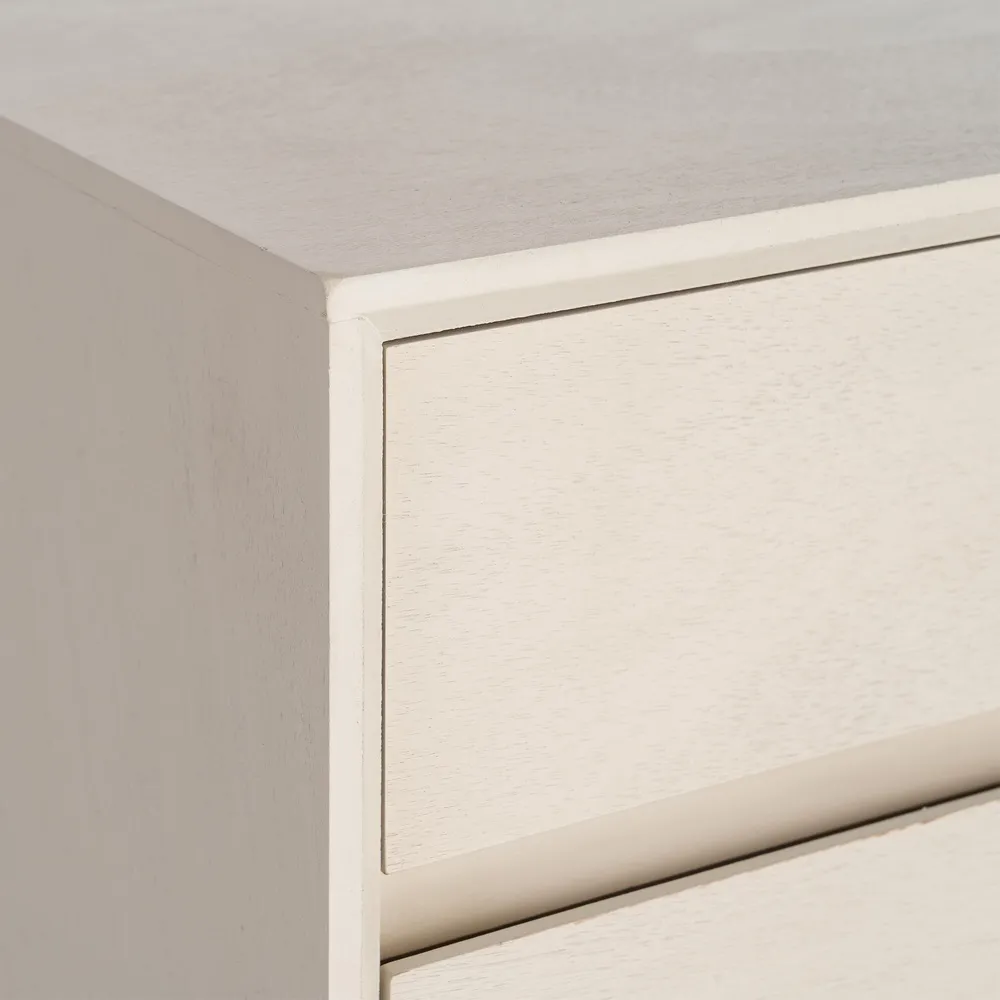 Noptieră din MDF crem cu trei sertare [8]