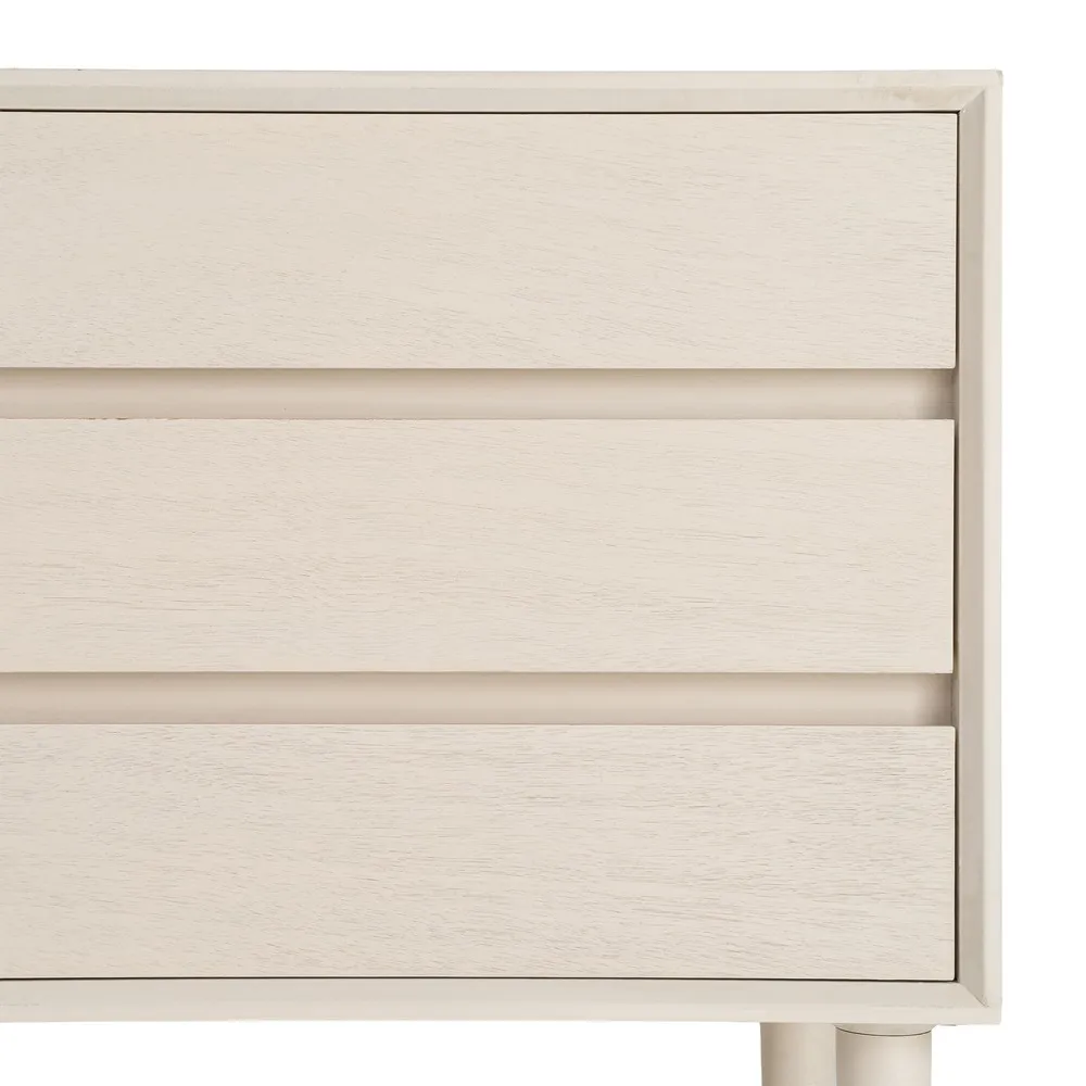 Noptieră din MDF crem cu trei sertare [7]