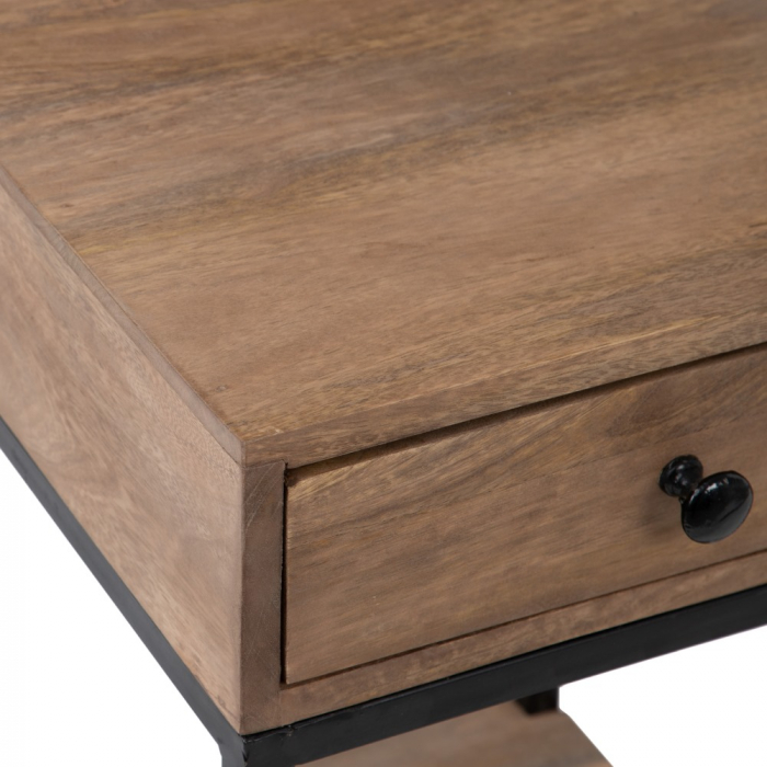 Noptiera Compacta din Lemn de Mango si Fier - Design Modern CreativDeco [4]