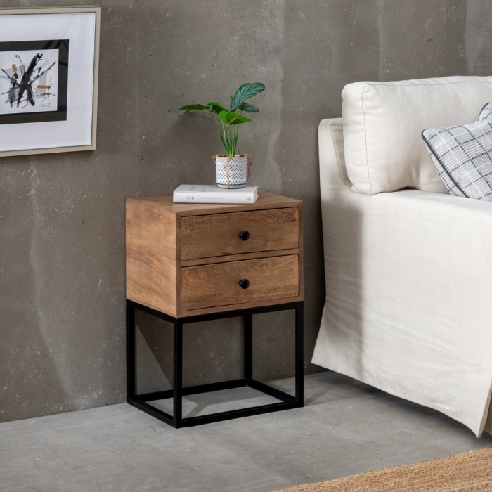 Noptiera Contemporana din Lemn de Mango - Design Elegant CreativDeco [2]