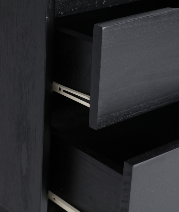 Noptieră din lemn de mindi cu două sertare și design contemporan Demmin [4]