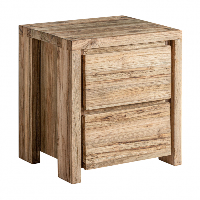 Noptiera coloniala lemn tec reciclat|Noptiere elegante [2]