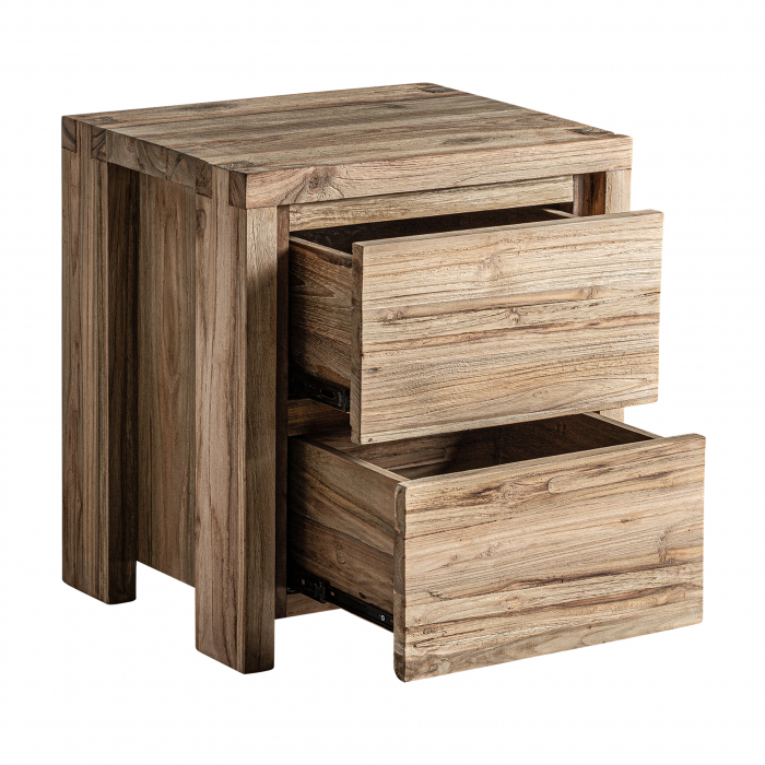 Noptiera coloniala lemn tec reciclat|Noptiere elegante [3]