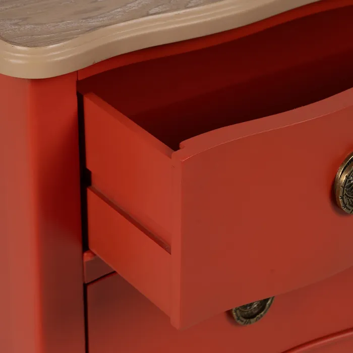 Noptiera lemn teracotă moderna|Mobilier vibrant dormitor [5]