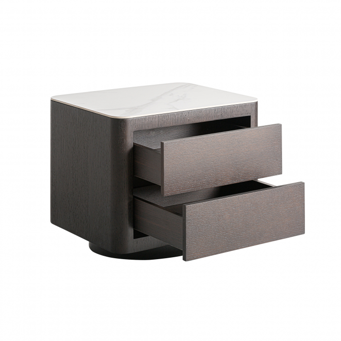 Noptiera Art Deco MDF maro piatra|Noptiere rafinate [3]
