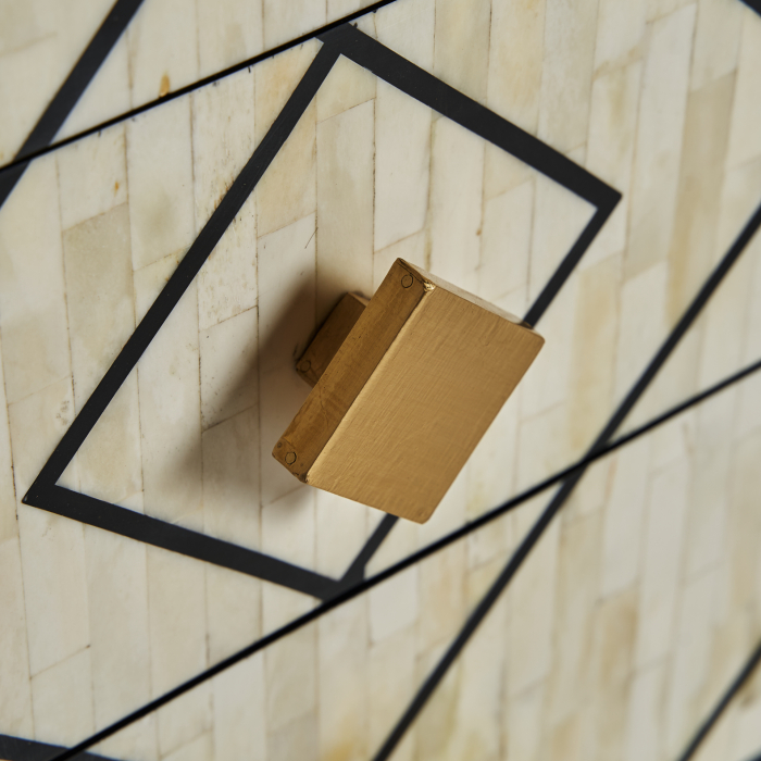 Noptiera Art Deco MDF negru alb auriu|Noptiere luxoase [4]