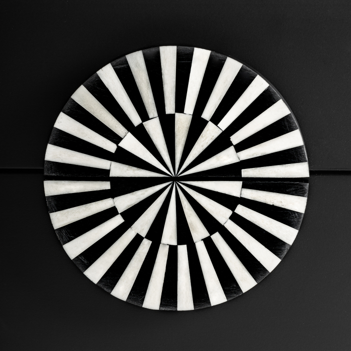 Noptiera Art Deco MDF negru alb auriu|Noptiere elegante [6]