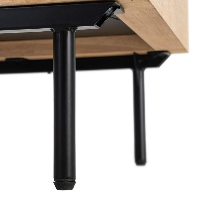 Noptieră din lemn natur cu sertar și nișă picioare metalice negre – imagine principală [9]