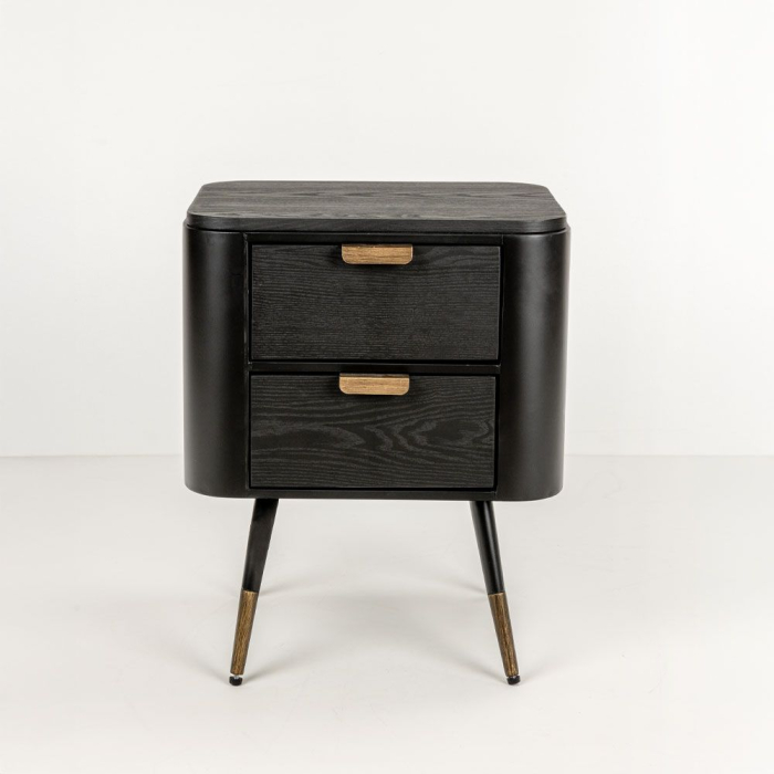 Noptiera Colombo negru auriu sertare elegante dormitor [2]