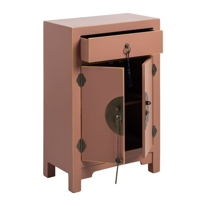Noptieră din MDF culoare maro mocha stil vintage oriental [3]