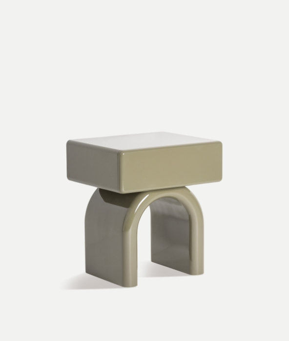 Noptieră din MDF verde cu sertar, design contemporan [1]