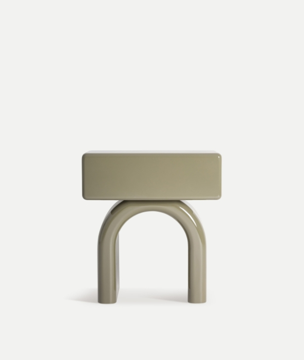 Noptieră din MDF verde cu sertar, design contemporan [3]