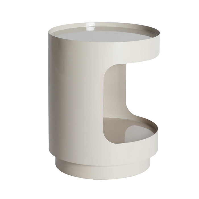 Noptieră din metal alb cu finisaj lucios pentru dormitor [2]