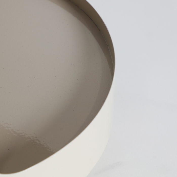 Noptieră din metal alb cu finisaj lucios pentru dormitor [3]