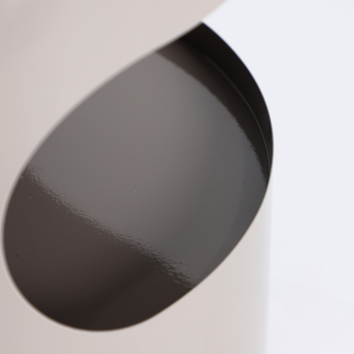 Noptieră din metal gri lucios cu blat din lemn de acacia pentru dormitor [2]