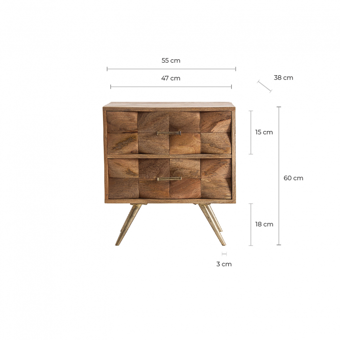 Noptiera contemporana metal mango|Noptiere elegante moderne [6]