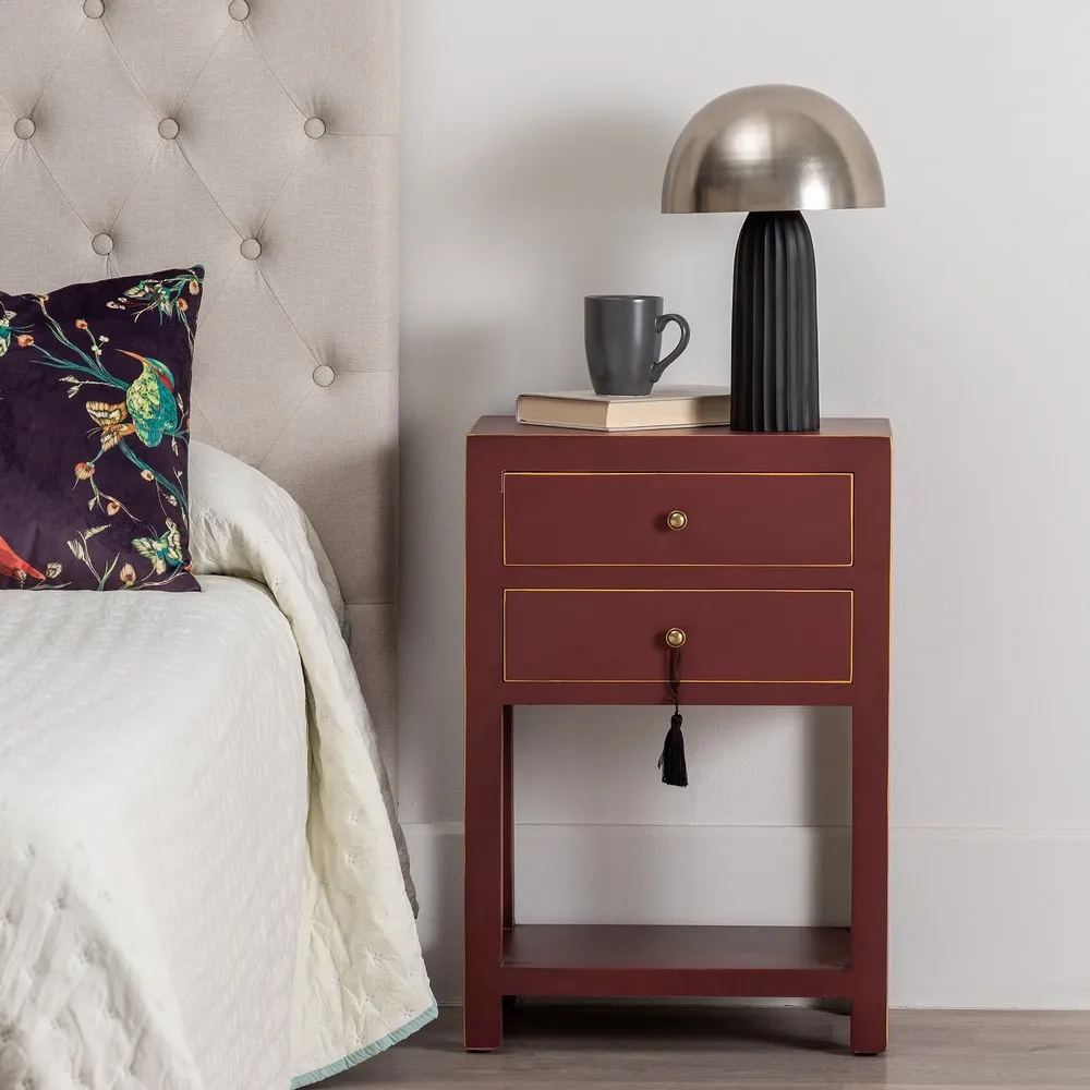 Noptiera grena design oriental cu 2 sertare | Noptiere elegante [10]
