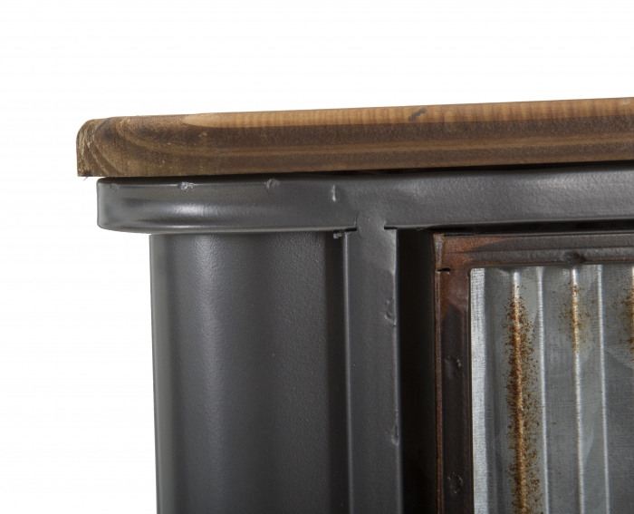 Noptiera Illinois, fier/lemn brad, gri inchis [8]