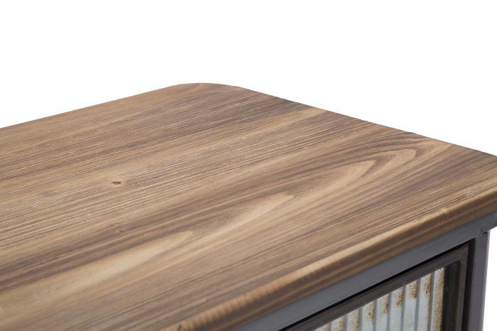 Noptiera Illinois, fier/lemn brad, gri inchis [6]