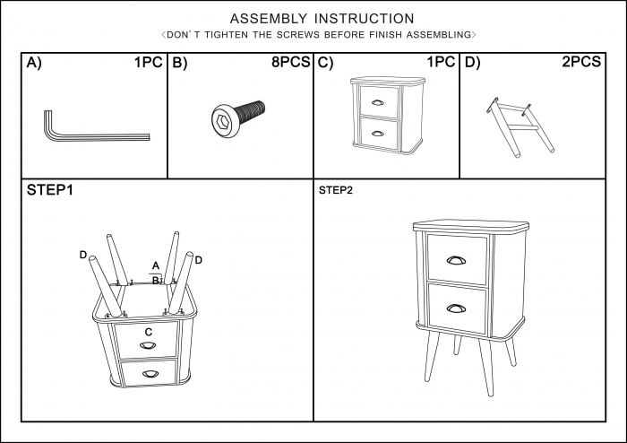 Noptiera Illinois, fier/lemn brad, gri inchis [11]
