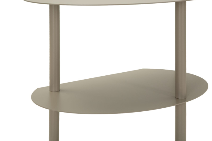 Noptieră metalică cu polițe ovale gri taupe [5]