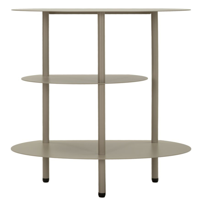 Noptieră metalică cu polițe ovale gri taupe [2]