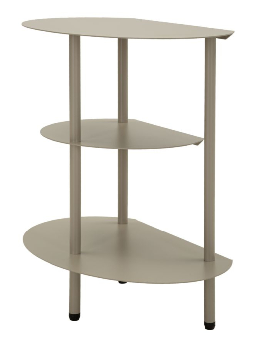 Noptieră metalică cu polițe ovale gri taupe [4]