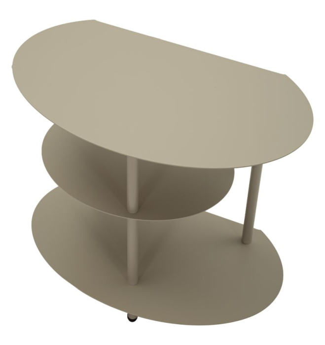 Noptieră metalică cu polițe ovale gri taupe [3]