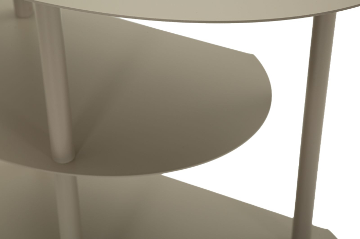 Noptieră metalică cu polițe ovale gri taupe [7]