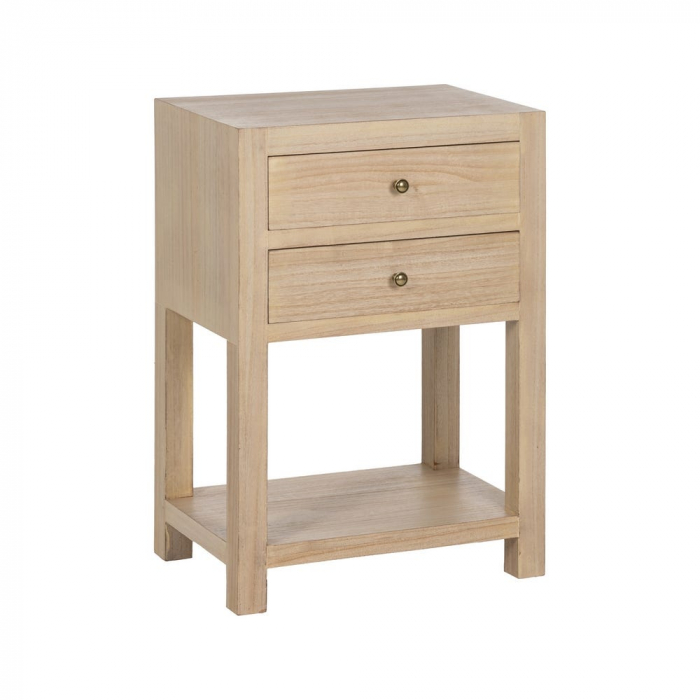 Măsuță de noptieră din MDF cu finisaj natural și raft deschis [2]