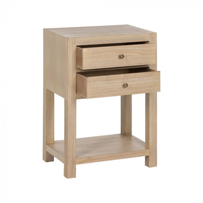 Măsuță de noptieră din MDF cu finisaj natural și raft deschis [3]