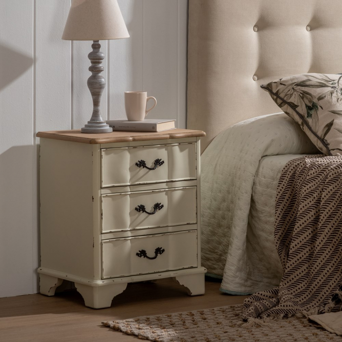 noptiere elegante alb crem CreativDeco [2]