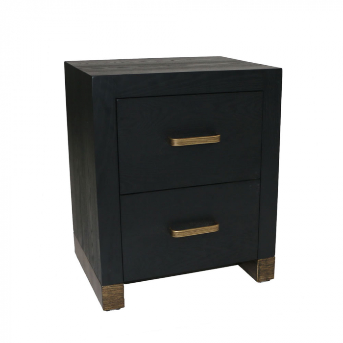Noptiera negru auriu Giant 50x40x61 cm - design modern [1]