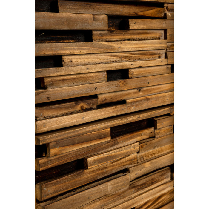 Noptiera Coast negru natural lemn sertare industrial [5]