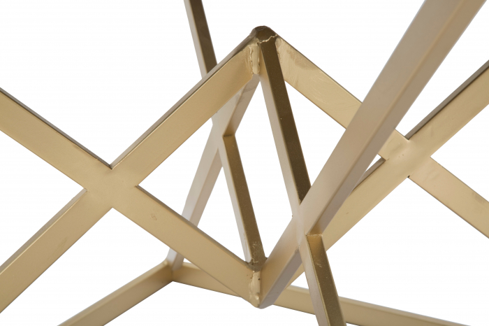 Noptiera Piramid, fier/sticla, auriu/negru [5]