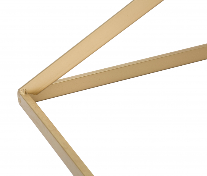 Noptiera Piramid, fier/sticla, auriu/negru [6]