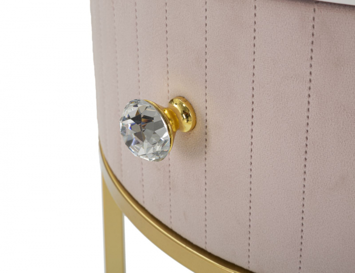 Noptiera roz glamour catifea cristal CreativDeco [5]